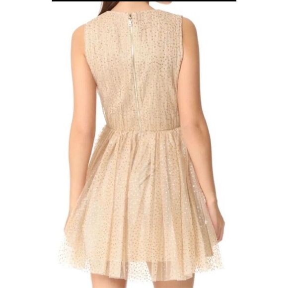 alice + olivia Monica Tulle Party Dress Sz 0 Natural/Gold - Picture 2 of 16
